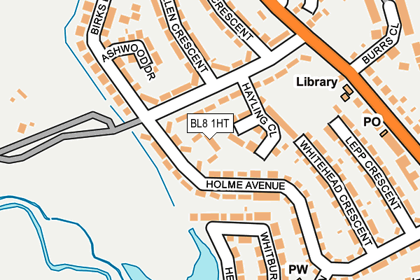 BL8 1HT map - OS OpenMap – Local (Ordnance Survey)