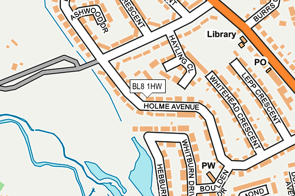 BL8 1HW map - OS OpenMap – Local (Ordnance Survey)