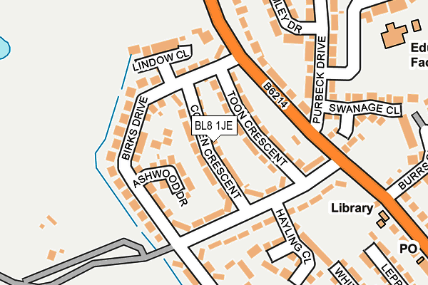 BL8 1JE map - OS OpenMap – Local (Ordnance Survey)