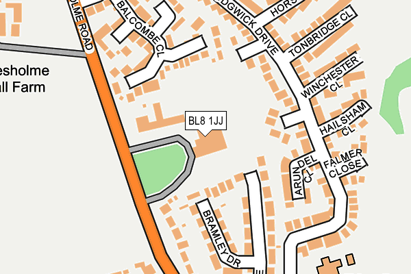 BL8 1JJ map - OS OpenMap – Local (Ordnance Survey)
