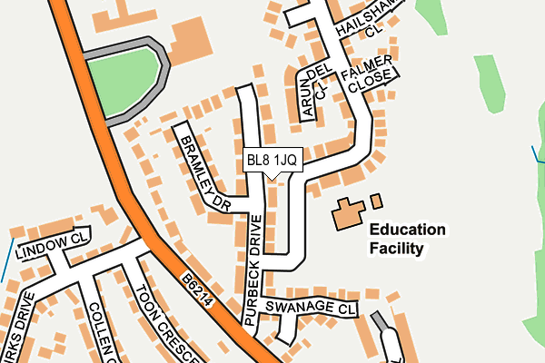 BL8 1JQ map - OS OpenMap – Local (Ordnance Survey)