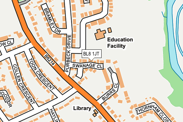 BL8 1JT map - OS OpenMap – Local (Ordnance Survey)