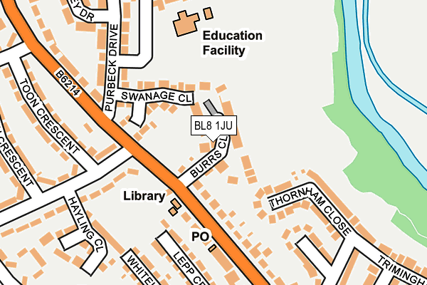 BL8 1JU map - OS OpenMap – Local (Ordnance Survey)