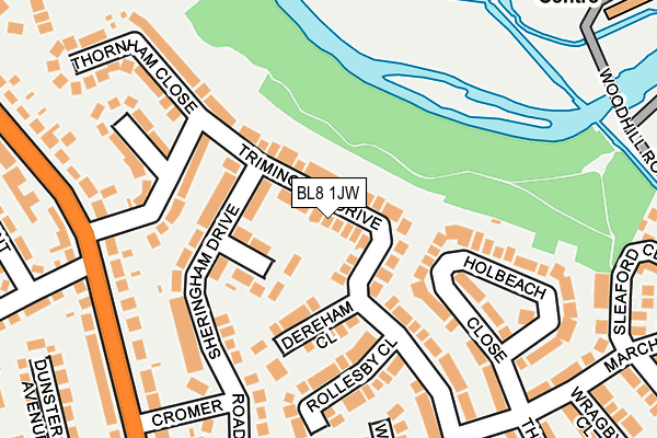 BL8 1JW map - OS OpenMap – Local (Ordnance Survey)