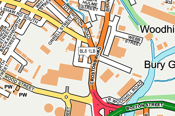 BL8 1LB map - OS OpenMap – Local (Ordnance Survey)