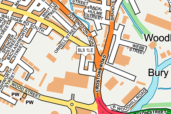 BL8 1LE map - OS OpenMap – Local (Ordnance Survey)