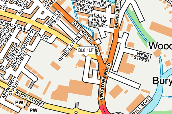 BL8 1LF map - OS OpenMap – Local (Ordnance Survey)