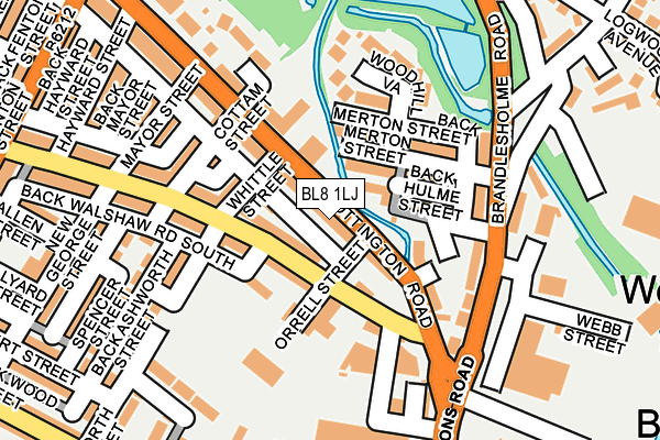 BL8 1LJ map - OS OpenMap – Local (Ordnance Survey)