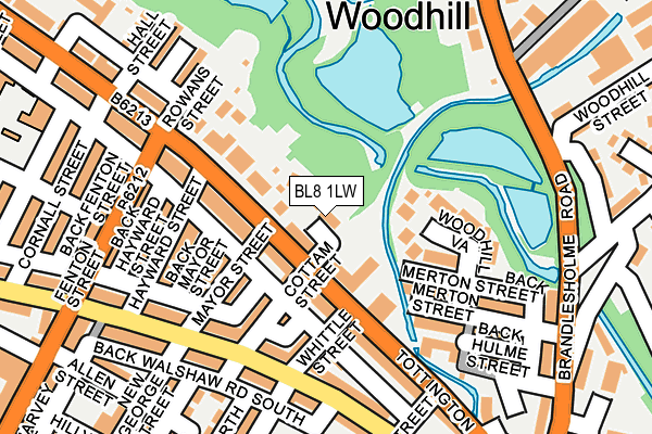 BL8 1LW map - OS OpenMap – Local (Ordnance Survey)