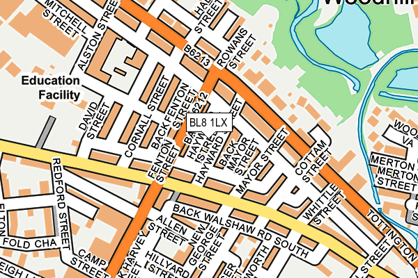 BL8 1LX map - OS OpenMap – Local (Ordnance Survey)