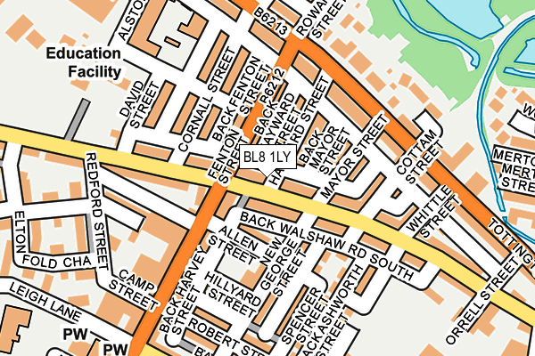 BL8 1LY map - OS OpenMap – Local (Ordnance Survey)