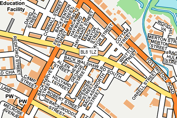 BL8 1LZ map - OS OpenMap – Local (Ordnance Survey)