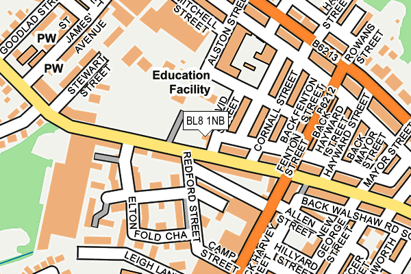 BL8 1NB map - OS OpenMap – Local (Ordnance Survey)