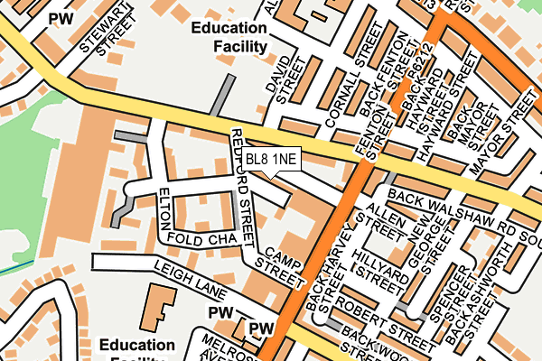 BL8 1NE map - OS OpenMap – Local (Ordnance Survey)