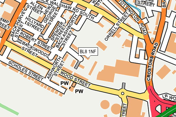 BL8 1NF map - OS OpenMap – Local (Ordnance Survey)