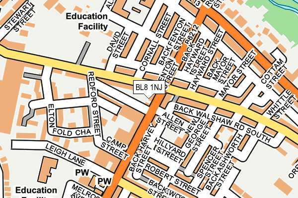 BL8 1NJ map - OS OpenMap – Local (Ordnance Survey)