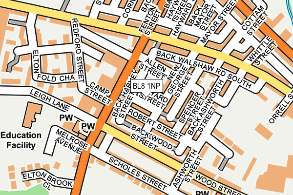 BL8 1NP map - OS OpenMap – Local (Ordnance Survey)