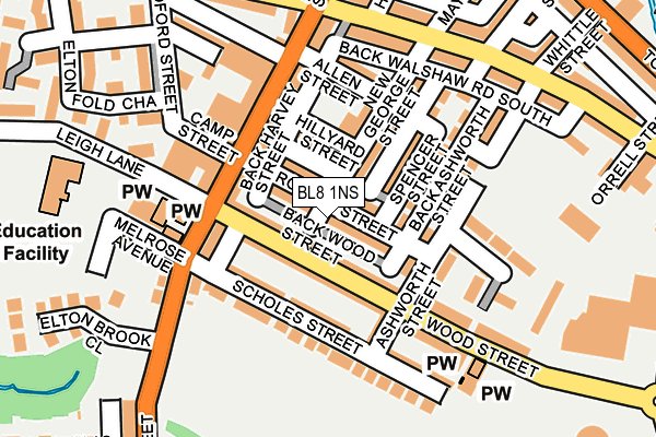 BL8 1NS map - OS OpenMap – Local (Ordnance Survey)