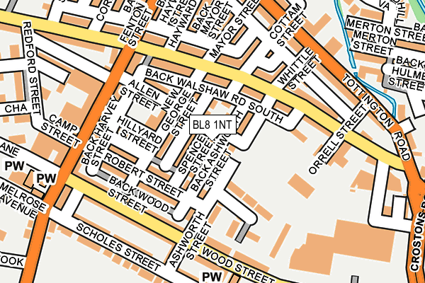 BL8 1NT map - OS OpenMap – Local (Ordnance Survey)