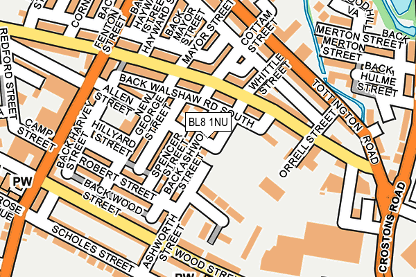 BL8 1NU map - OS OpenMap – Local (Ordnance Survey)
