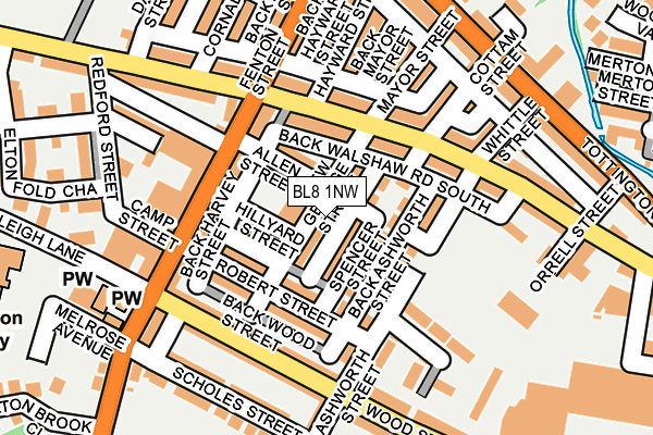 BL8 1NW map - OS OpenMap – Local (Ordnance Survey)