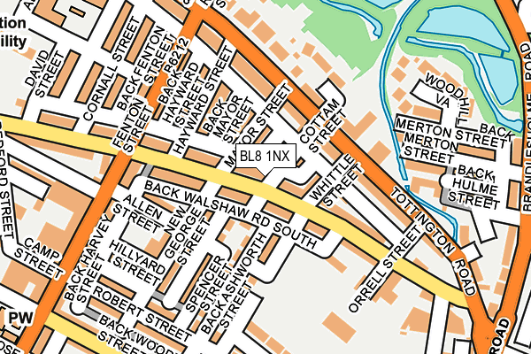 BL8 1NX map - OS OpenMap – Local (Ordnance Survey)