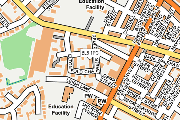 BL8 1PG map - OS OpenMap – Local (Ordnance Survey)