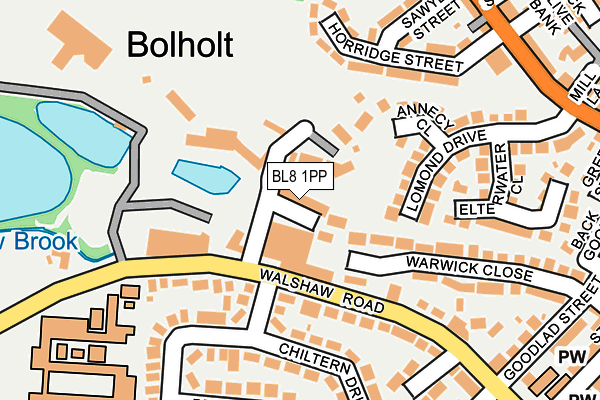 BL8 1PP map - OS OpenMap – Local (Ordnance Survey)