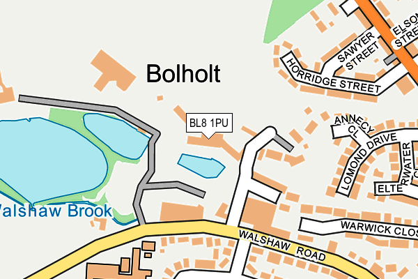 BL8 1PU map - OS OpenMap – Local (Ordnance Survey)