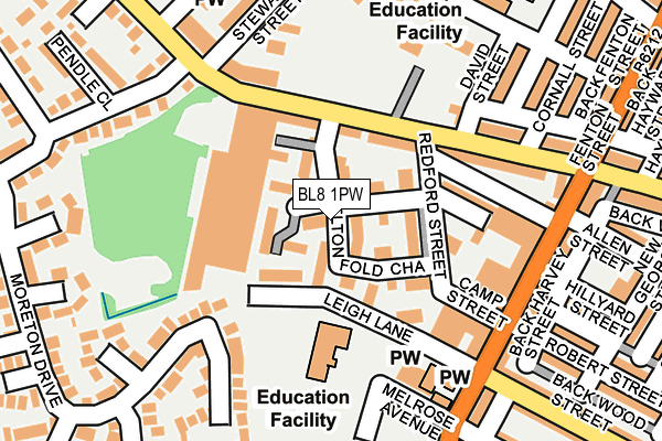 BL8 1PW map - OS OpenMap – Local (Ordnance Survey)