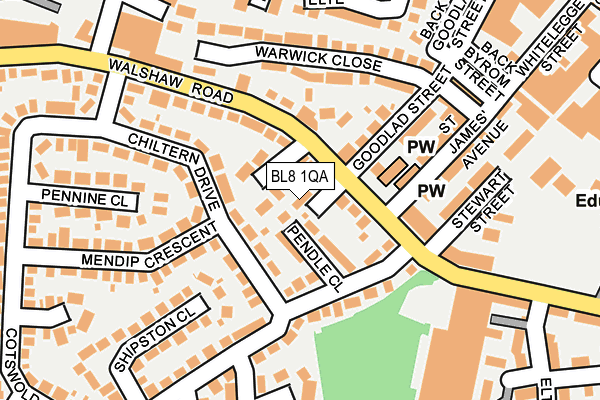 BL8 1QA map - OS OpenMap – Local (Ordnance Survey)