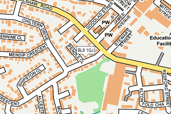 BL8 1QJ map - OS OpenMap – Local (Ordnance Survey)