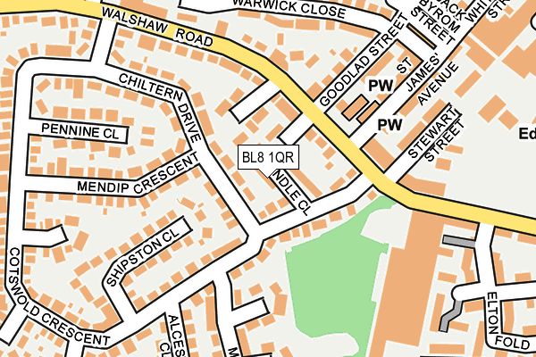 BL8 1QR map - OS OpenMap – Local (Ordnance Survey)