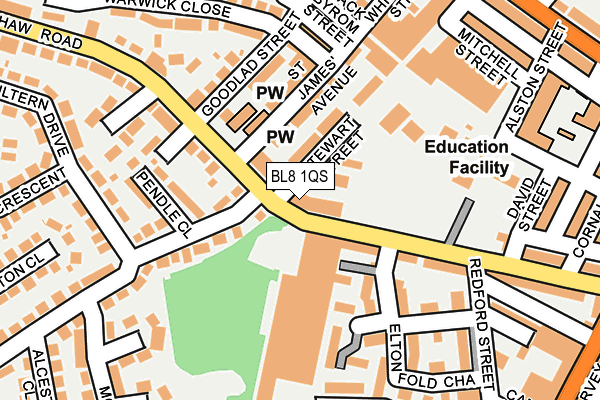 BL8 1QS map - OS OpenMap – Local (Ordnance Survey)