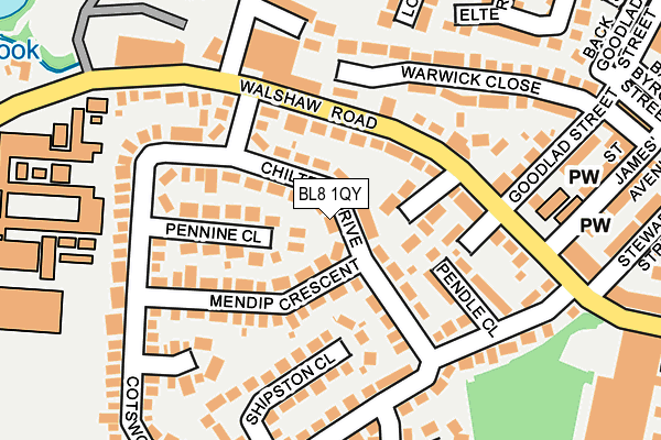 BL8 1QY map - OS OpenMap – Local (Ordnance Survey)