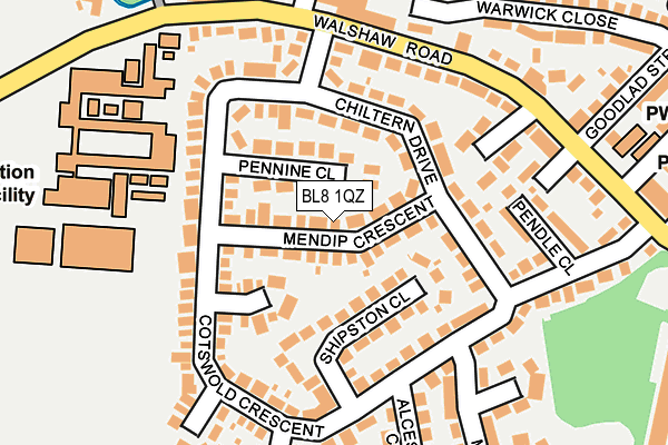 BL8 1QZ map - OS OpenMap – Local (Ordnance Survey)