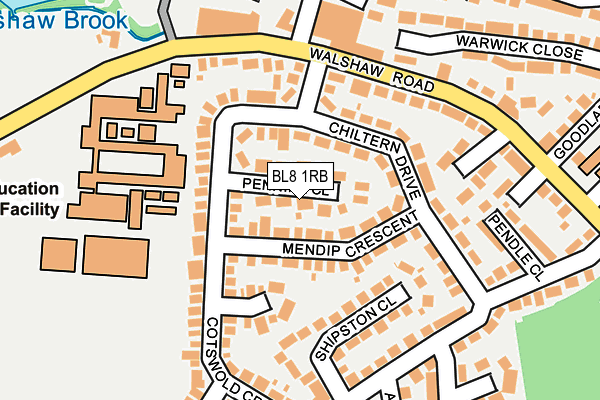 BL8 1RB map - OS OpenMap – Local (Ordnance Survey)