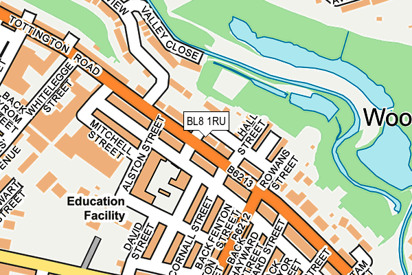 BL8 1RU map - OS OpenMap – Local (Ordnance Survey)