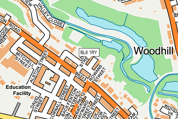 BL8 1RY map - OS OpenMap – Local (Ordnance Survey)