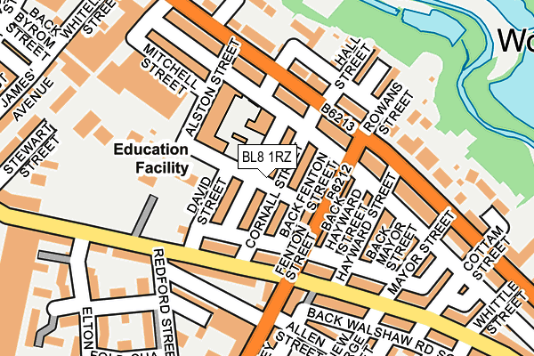 BL8 1RZ map - OS OpenMap – Local (Ordnance Survey)