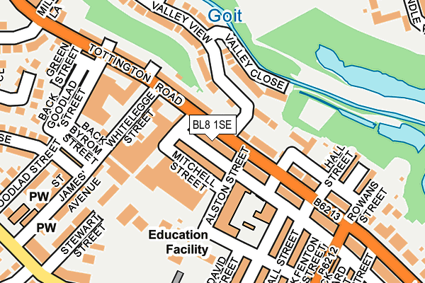 BL8 1SE map - OS OpenMap – Local (Ordnance Survey)