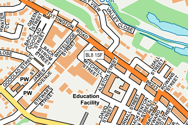 BL8 1SF map - OS OpenMap – Local (Ordnance Survey)