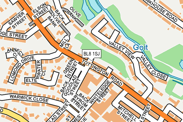 BL8 1SJ map - OS OpenMap – Local (Ordnance Survey)