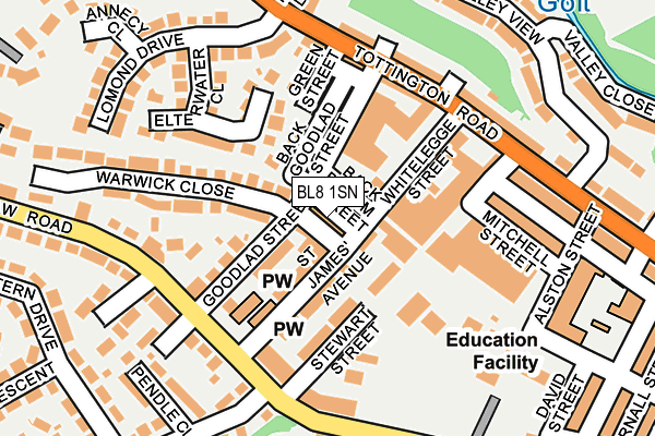 BL8 1SN map - OS OpenMap – Local (Ordnance Survey)