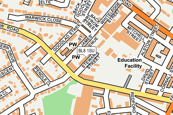 BL8 1SU map - OS OpenMap – Local (Ordnance Survey)