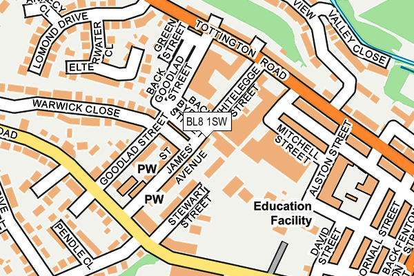 BL8 1SW map - OS OpenMap – Local (Ordnance Survey)