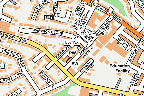 BL8 1SX map - OS OpenMap – Local (Ordnance Survey)