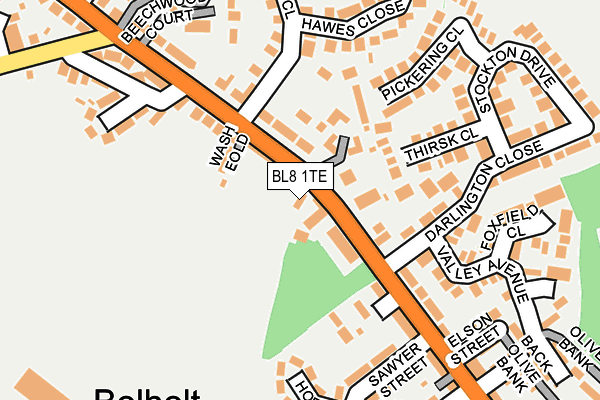 BL8 1TE map - OS OpenMap – Local (Ordnance Survey)