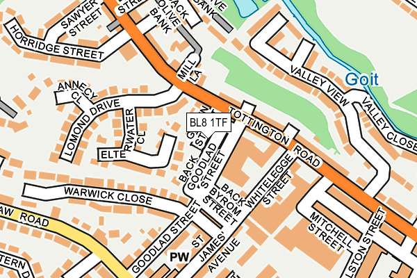 BL8 1TF map - OS OpenMap – Local (Ordnance Survey)