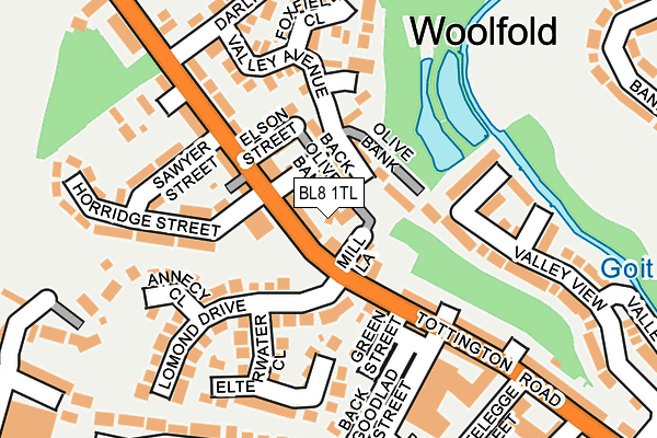 BL8 1TL map - OS OpenMap – Local (Ordnance Survey)